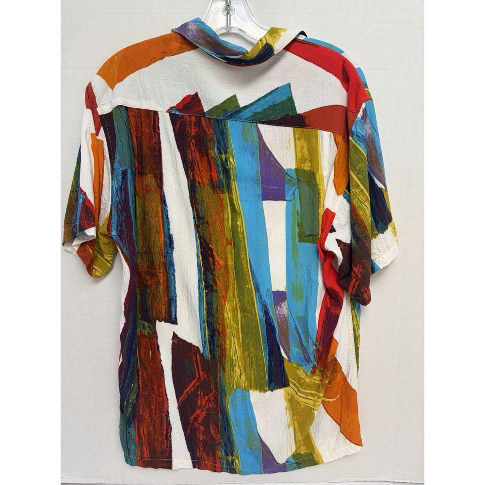 Vintage Jams World Multicolor Abstract Pattern Rayon Shirt Made In  Hawaii Sz XS - Picture 6 of 6